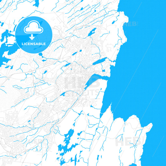 St Johns, Canada PDF vector map with water in focus
