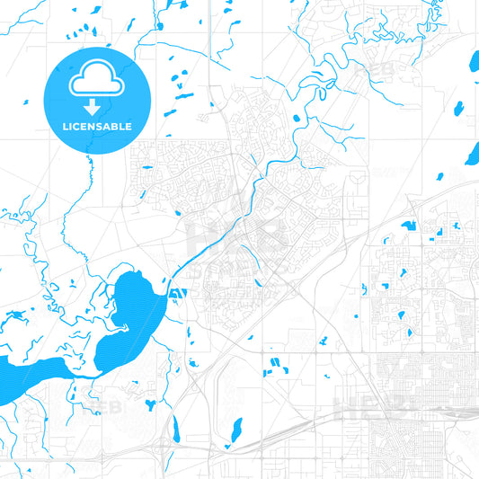 St. Albert, Canada PDF vector map with water in focus