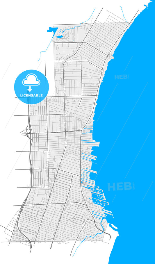 St. Clair Shores, Michigan, United States, high quality vector map