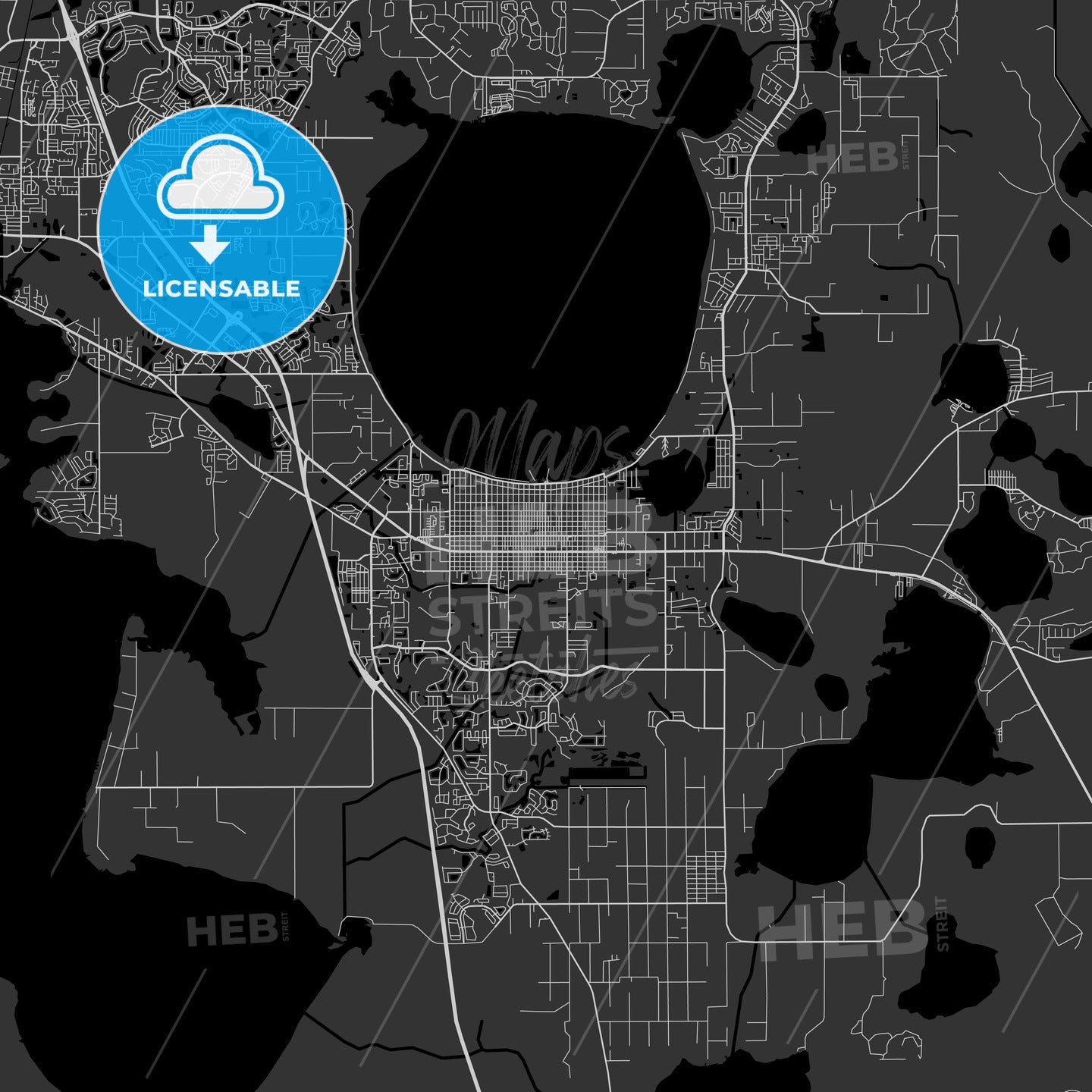 St. Cloud, Florida - Area Map - Dark