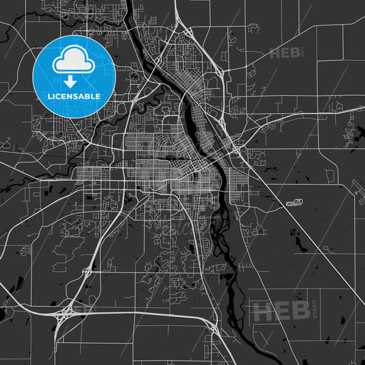 St. Cloud, Minnesota - Area Map - Dark