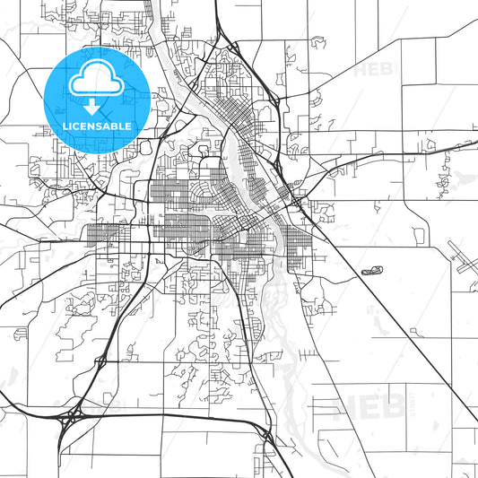 St. Cloud, Minnesota - Area Map - Light