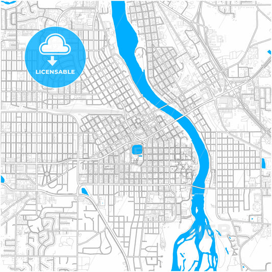 St. Cloud, Minnesota, United States, city map with high quality roads.