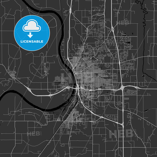 St. Joseph, Missouri - Area Map - Dark