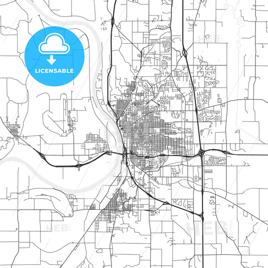 St. Joseph, Missouri - Area Map - Light