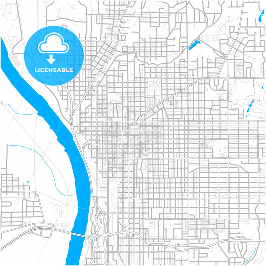 St. Joseph, Missouri, United States, city map with high quality roads.