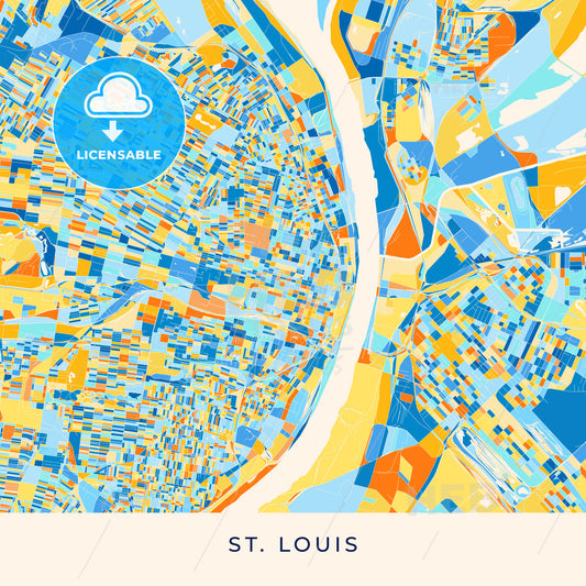 St. Louis colorful map poster template