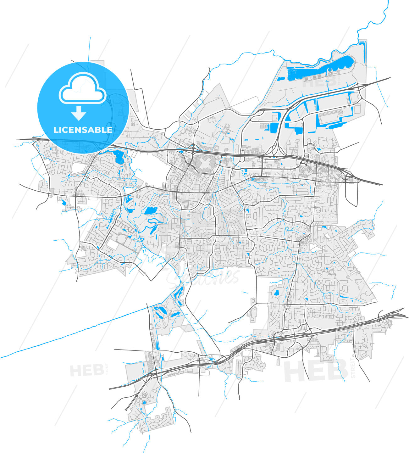 St. Peters, Missouri, United States, high quality vector map