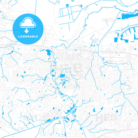 St. Peters, Missouri, United States, PDF vector map with water in focus