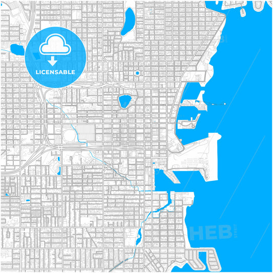 St. Petersburg, Florida, United States, city map with high quality roads.