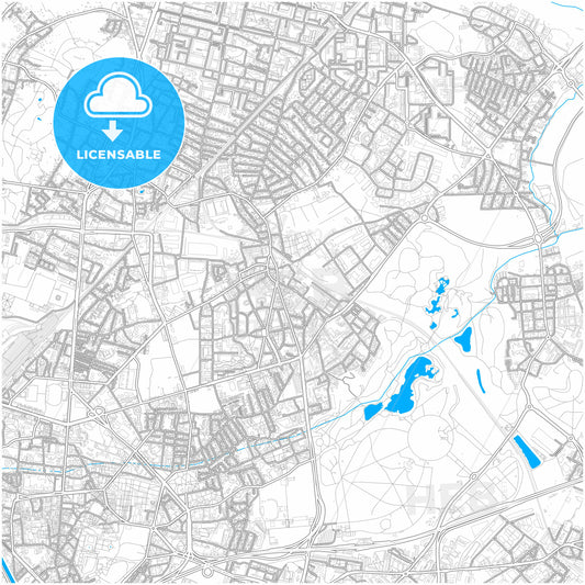 Stains, Seine-Saint-Denis, France, city map with high quality roads.