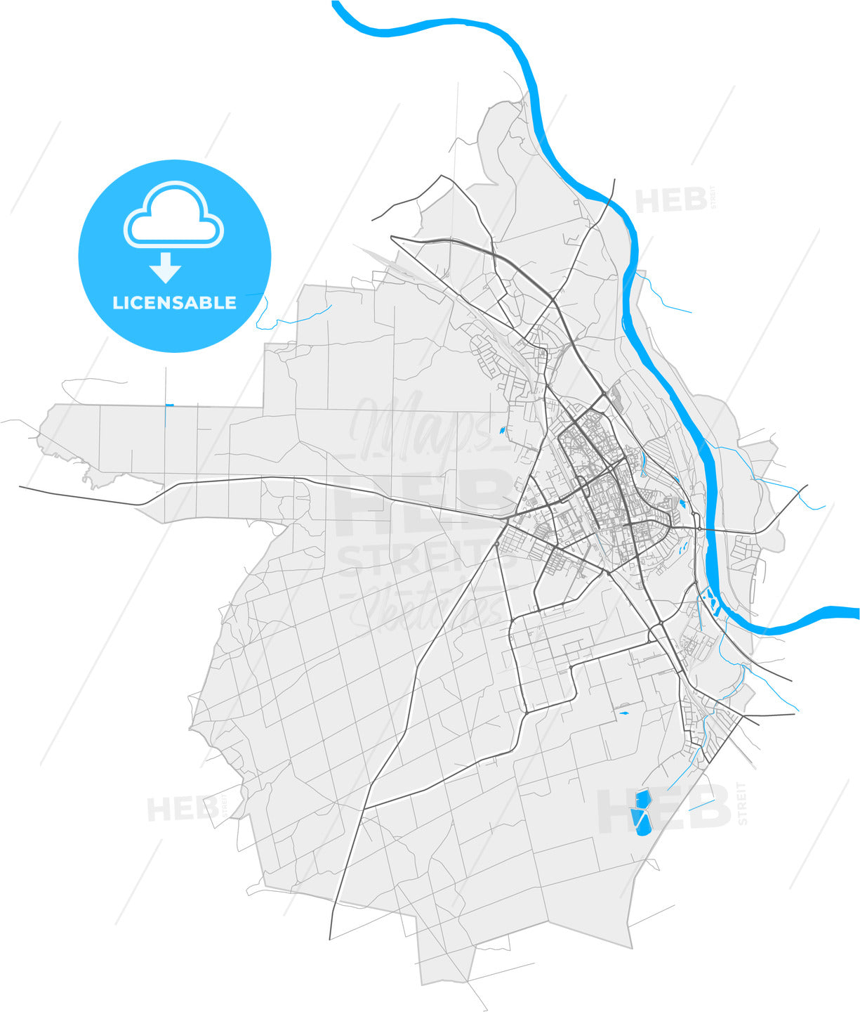 Stalowa Wola, Podkarpackie, Poland, high quality vector map