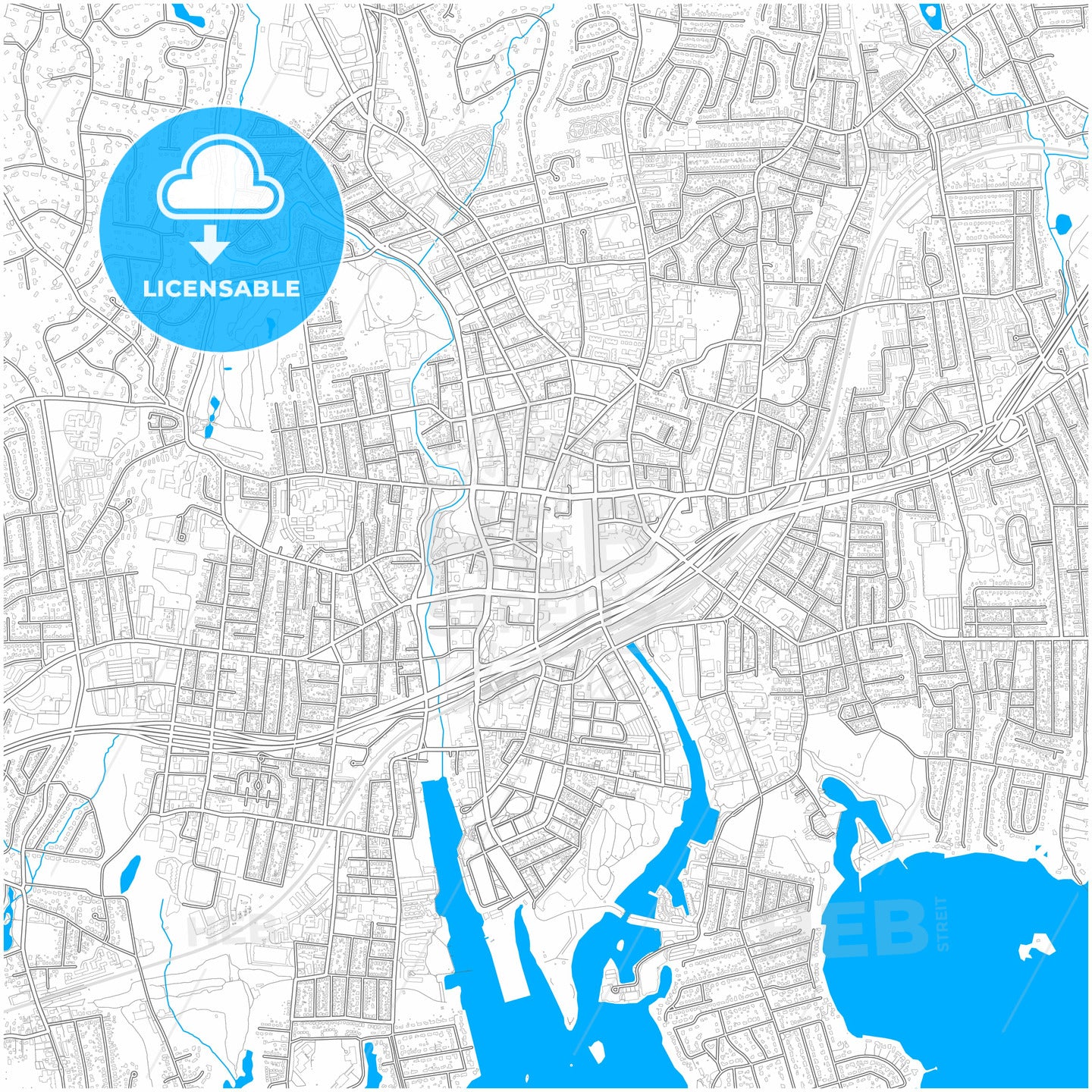 Stamford, Connecticut, United States, city map with high quality roads.