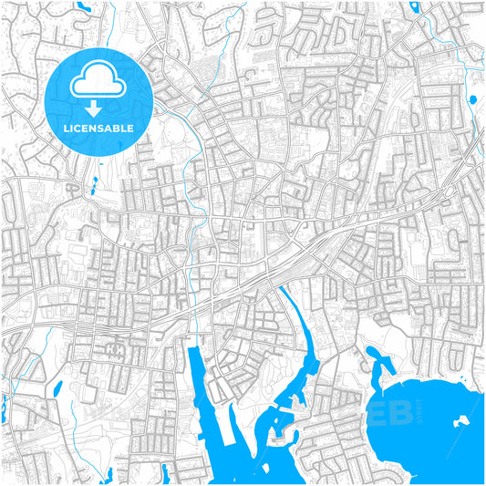 Stamford, Connecticut, United States, city map with high quality roads.