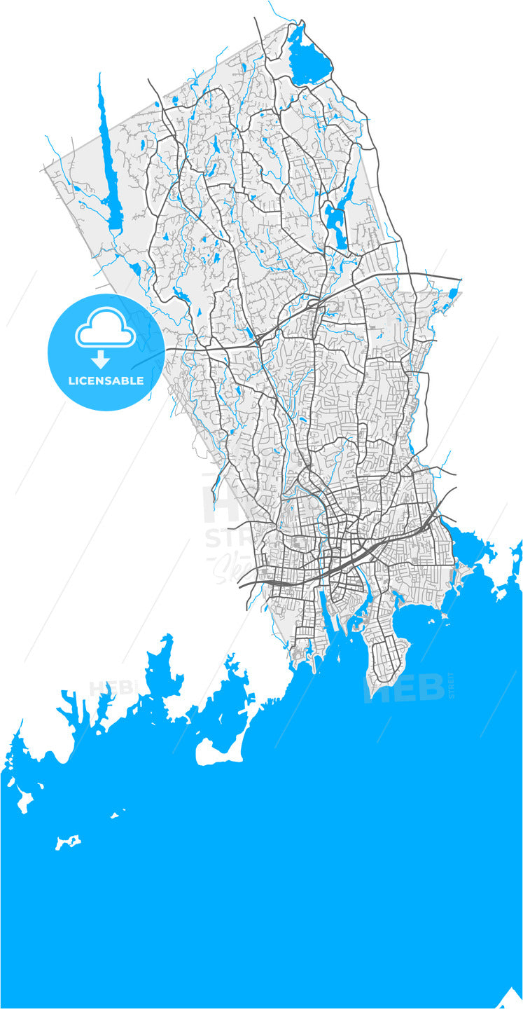 Stamford, Connecticut, United States, high quality vector map