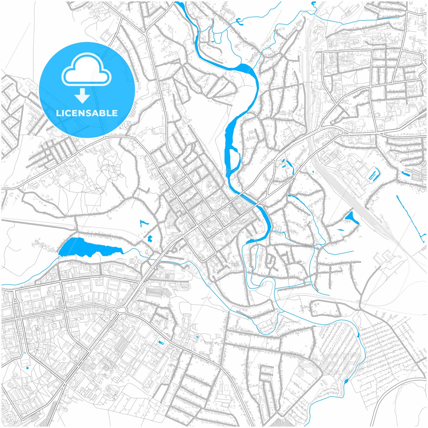 Stary Oskol, Belgorod Oblast, Russia, city map with high quality roads.