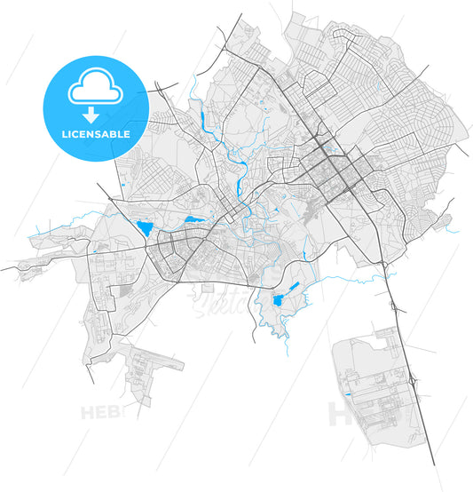 Stary Oskol, Belgorod Oblast, Russia, high quality vector map