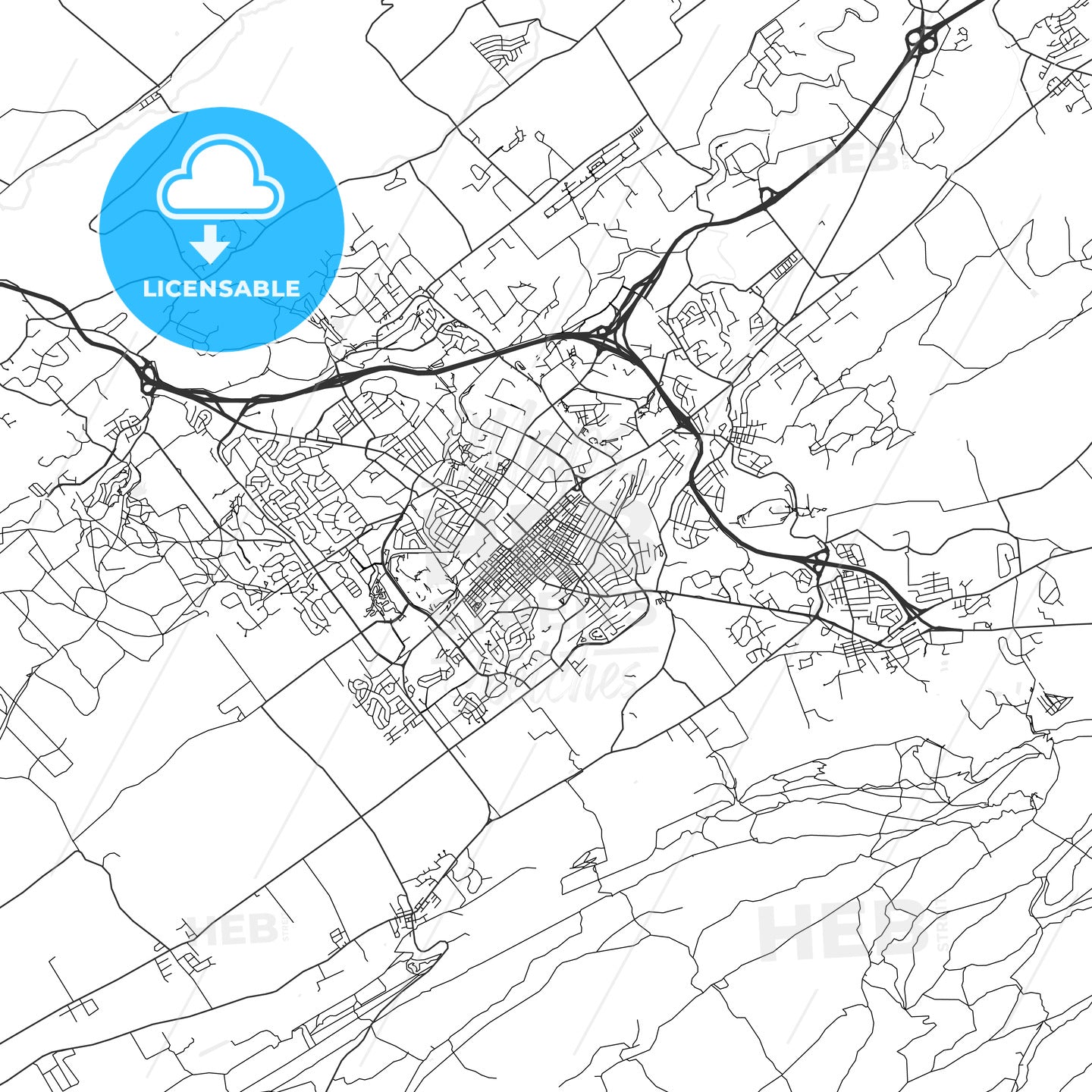 State College, Pennsylvania - Area Map - Light