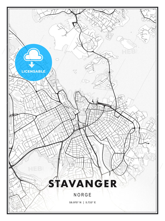 Stavanger, Norway, Modern Print Template in Various Formats - HEBSTREITS Sketches