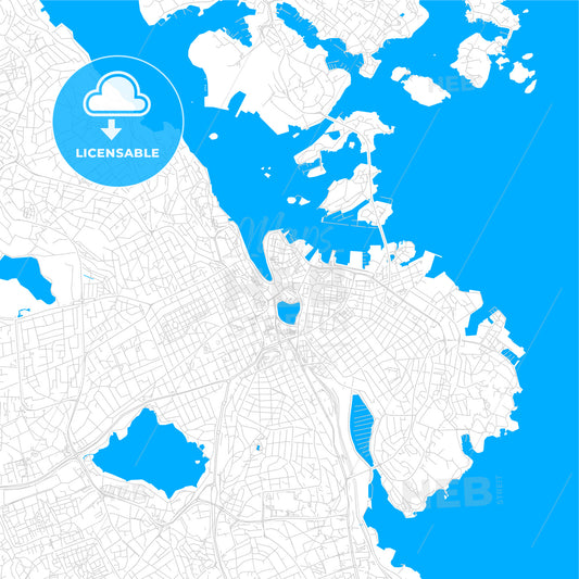 Stavanger, Norway bright two-toned vector map