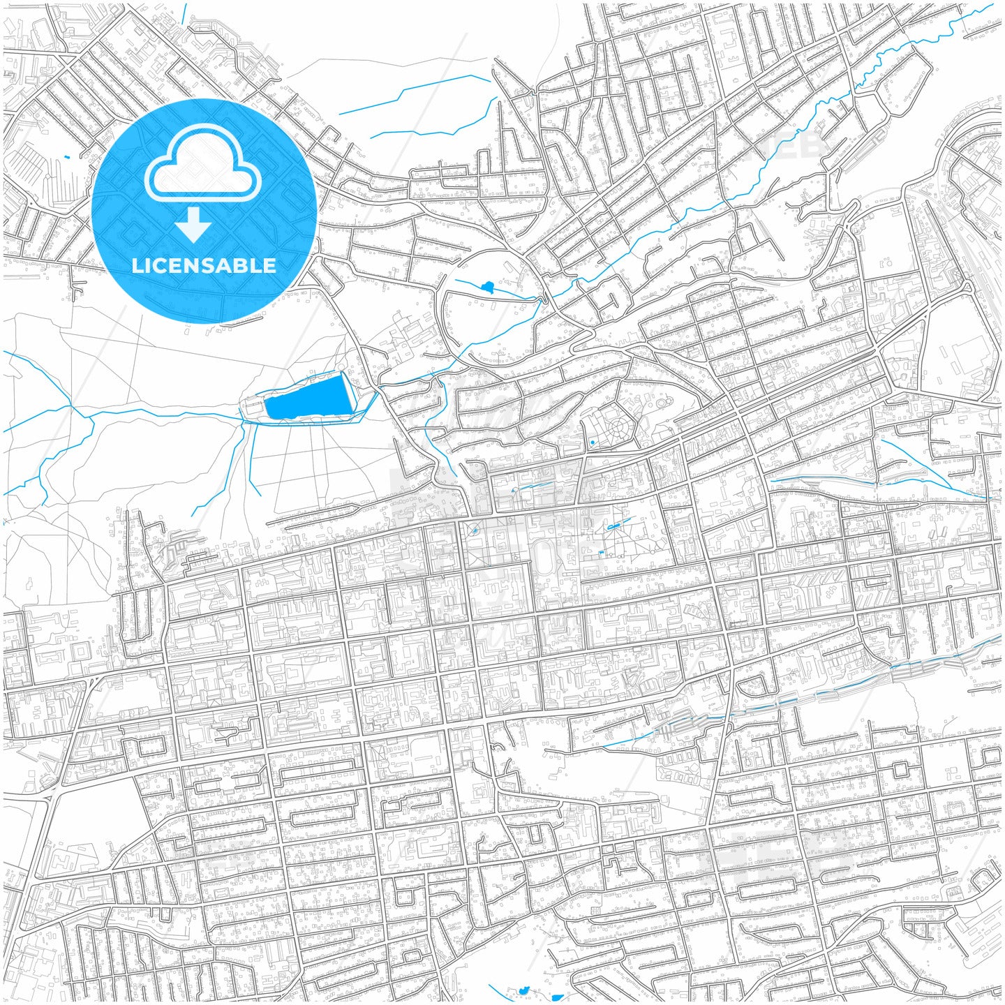 Stavropol, Stavropol Krai, Russia, city map with high quality roads.