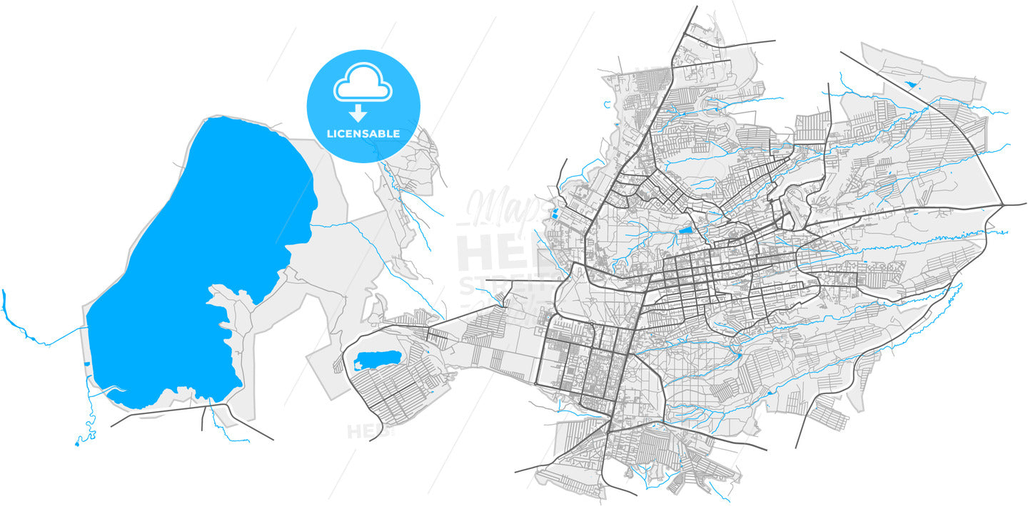 Stavropol, Stavropol Krai, Russia, high quality vector map