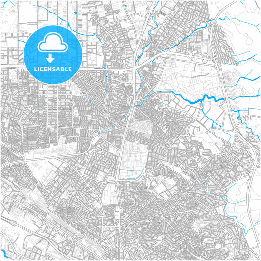 Stavroupoli, Central Macedonia, Greece, city map with high quality roads.