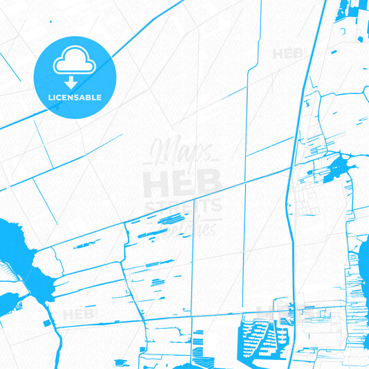 Steenwijkerland, Netherlands PDF vector map with water in focus