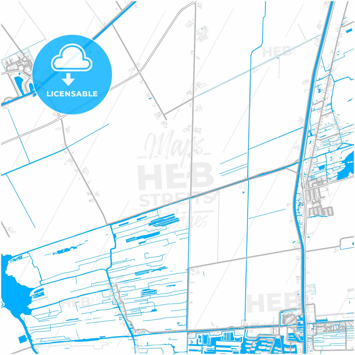 Steenwijkerland, Overijssel, Netherlands, city map with high quality roads.