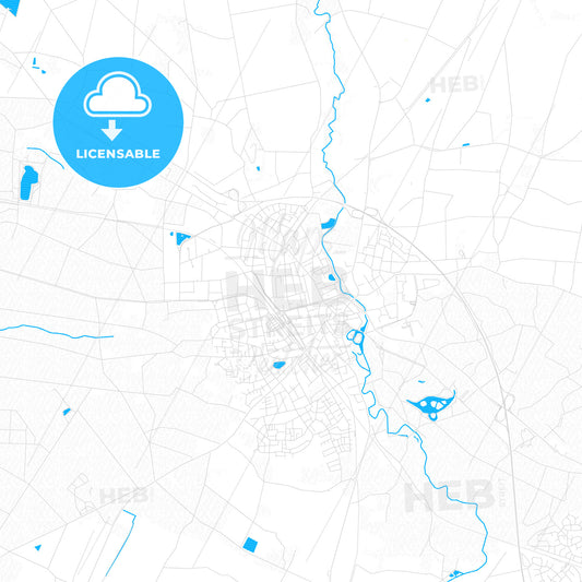 Steinfurt, Germany PDF vector map with water in focus