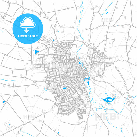 Steinfurt, North Rhine-Westphalia, Germany, city map with high quality roads.