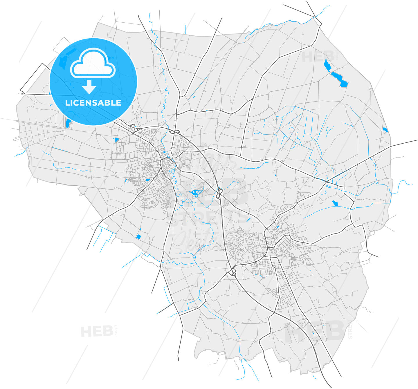 Steinfurt, North Rhine-Westphalia, Germany, high quality vector map