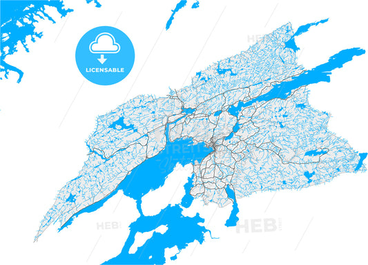 Steinkjer, Trøndelag, Norway, high quality vector map