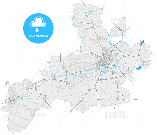 Stendal, Saxony-Anhalt, Germany, high quality vector map