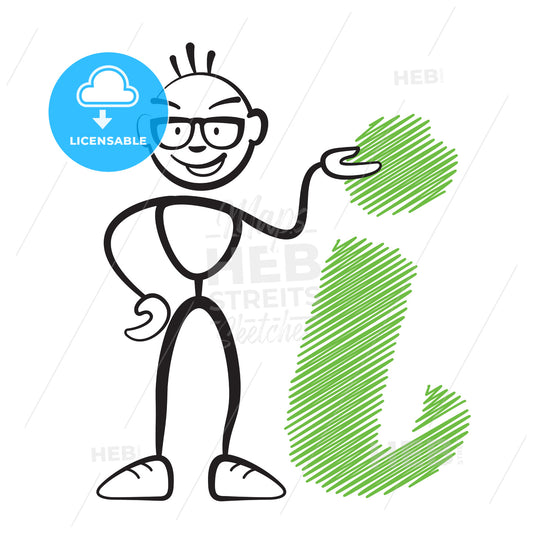 Stickman with info sign – instant download
