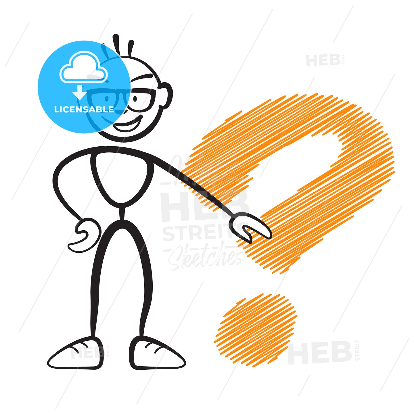 Stickmen with questionmark sign – instant download