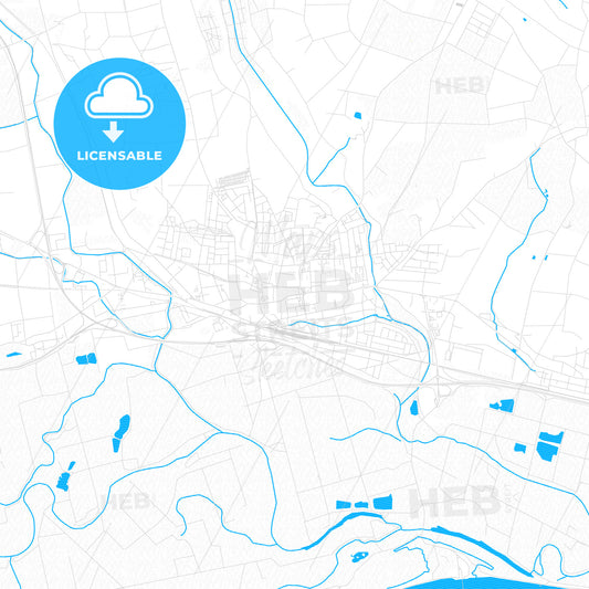 Stockerau, Austria PDF vector map with water in focus