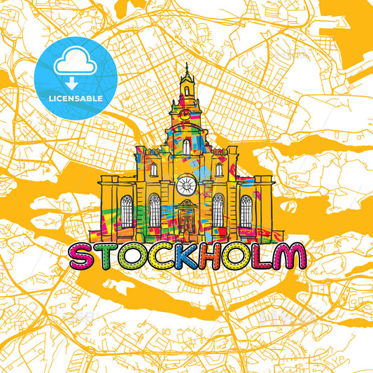 Stockholm Travel Art Map