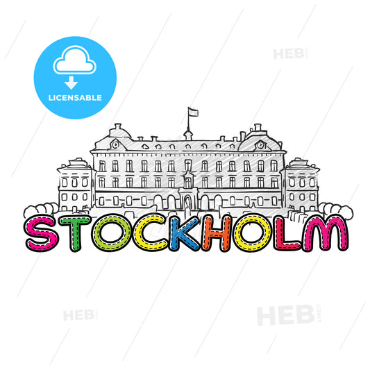 Stockholm beautiful sketched icon – instant download