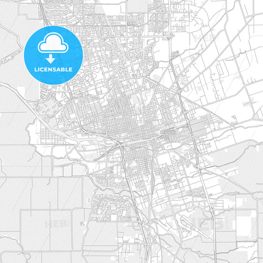 Stockton, California, USA, bright outlined vector map