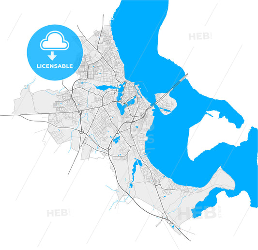 Stralsund, Mecklenburg-Western Pomerania, Germany, high quality vector map