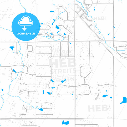 Strathcona County, Alberta, Canada, city map with high quality roads.