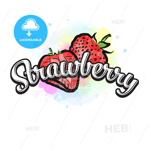 Strawberry colorful label sign – instant download