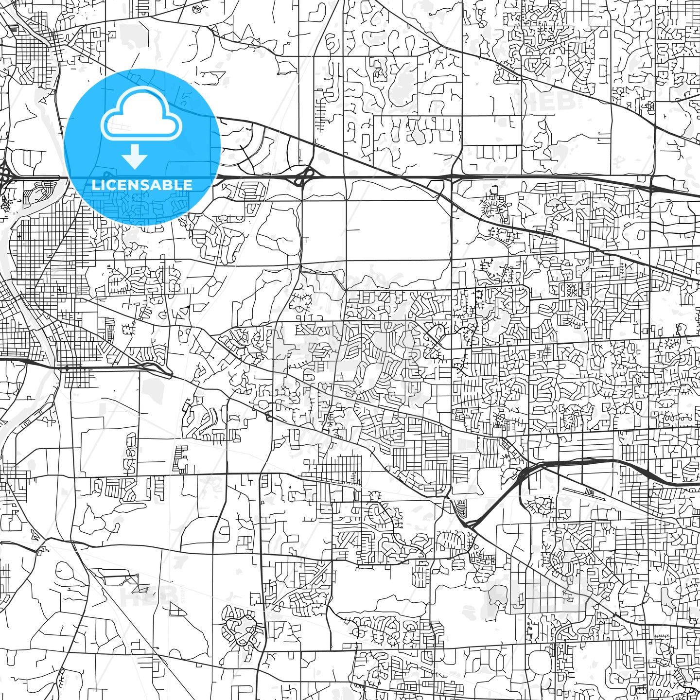 Streamwood, Illinois - Area Map - Light