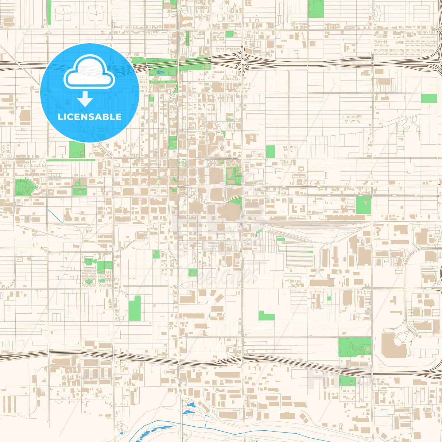 Street map of downtown Phoenix, Arizona