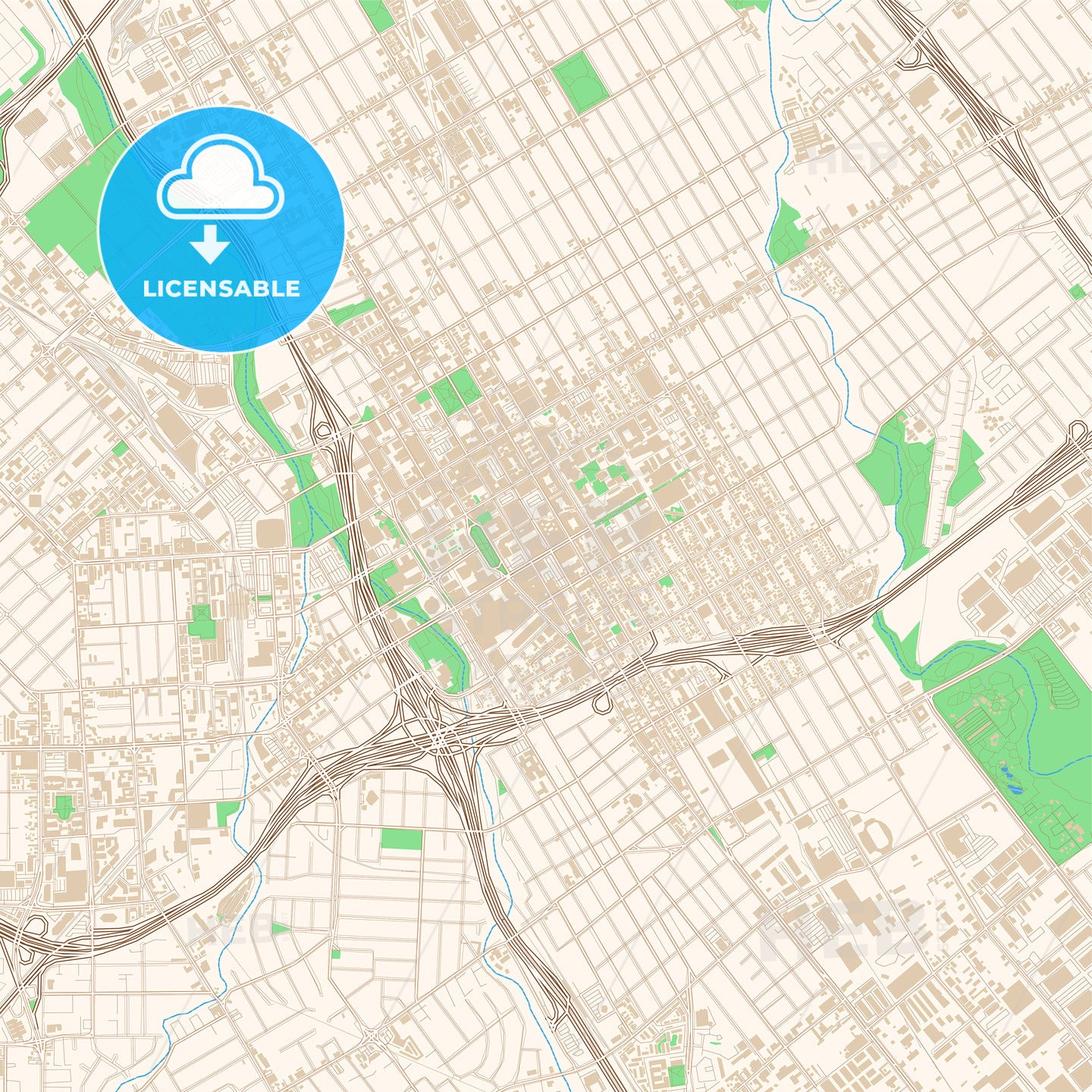 Street map of downtown San Jose, California