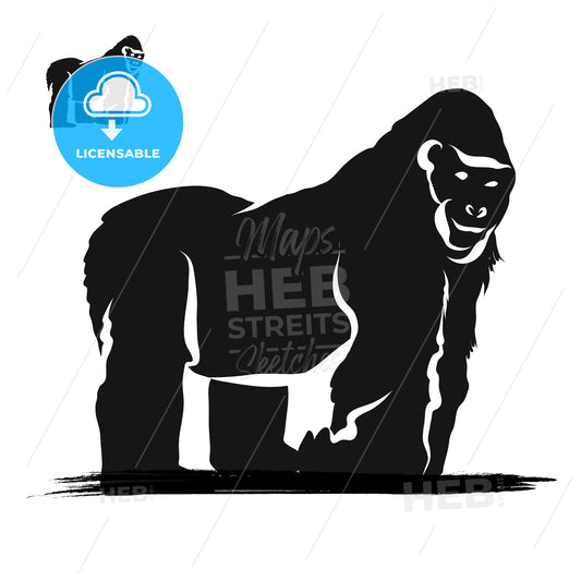 Strong Gorilla Silhouette – instant download