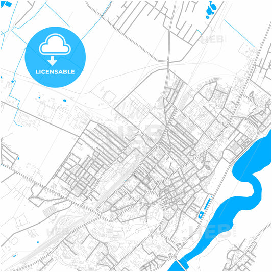 Stryi, Lviv Oblast, Ukraine, city map with high quality roads.