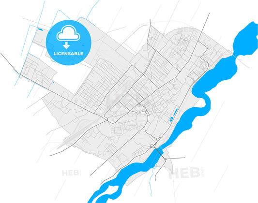 Stryi, Lviv Oblast, Ukraine, high quality vector map