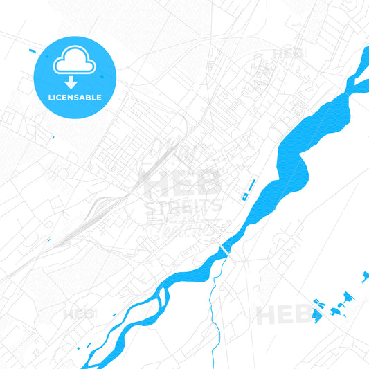 Stryi, Ukraine PDF vector map with water in focus